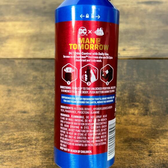 Old Spice Superman Man of Tomorrow Bright Citrus Cosmos Body Spray 5.1 oz - Picture 3 of 5